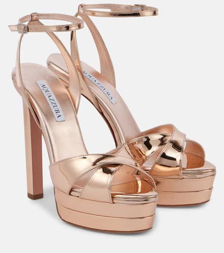 Divine mirrored leather platform sandals - Aquazzura - Modalova