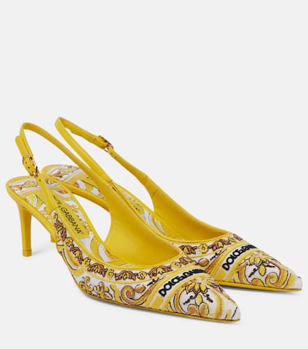 Majolica embroidered slingback pumps - Dolce&Gabbana - Modalova