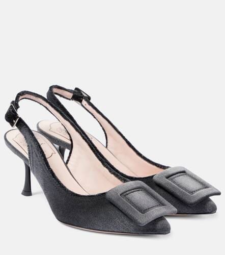 Fringed denim slingback pumps - Roger Vivier - Modalova