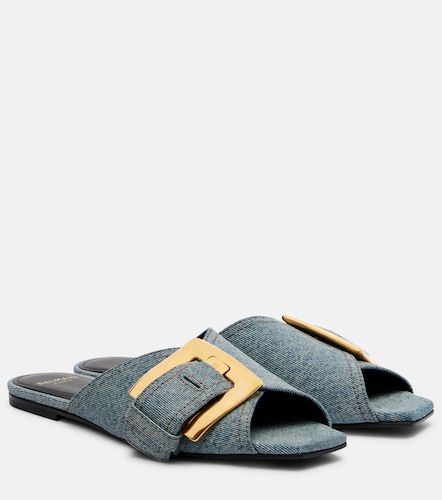Balmain Anthem denim slides - Balmain - Modalova