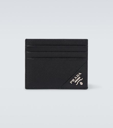 Tarjetero de piel Saffiano con logo - Prada - Modalova