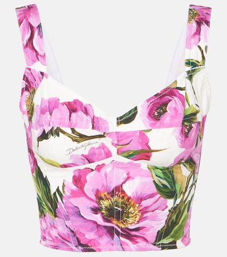 Bustier en mezcla de algodón floral - Dolce&Gabbana - Modalova