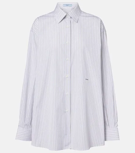 Camicia oversize in popeline di cotone a righe - Prada - Modalova