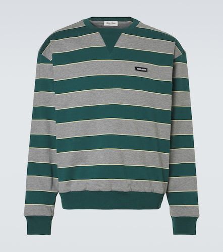 Sudadera de jersey de algodón a rayas - Miu Miu - Modalova
