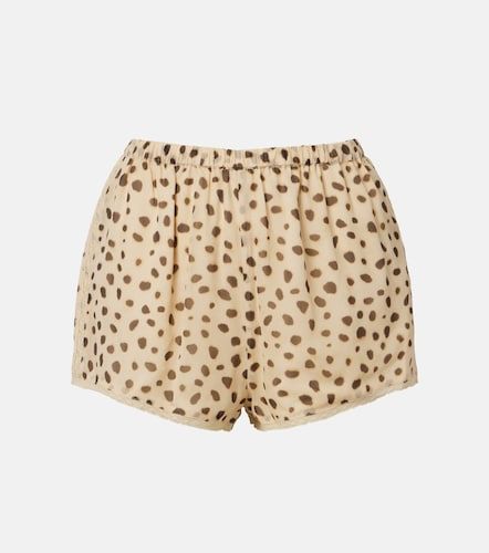 Shorts Priscilla in seta con stampa leopardata - Posse - Modalova