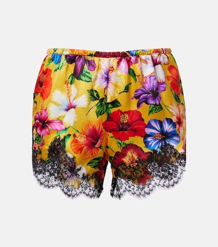 Shorts in misto seta con pizzo - Dolce&Gabbana - Modalova