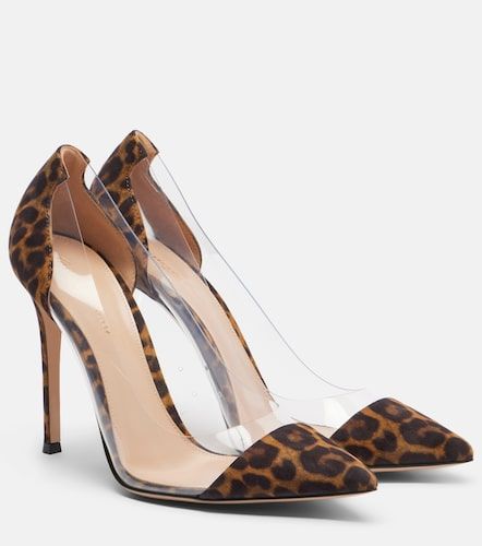 Plexi leopard-print suede and TPU pumps - Gianvito Rossi - Modalova