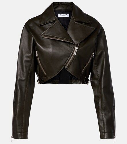 Alaia Cropped leather biker jacket - Alaia - Modalova