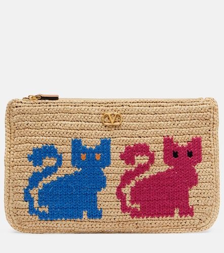 VLogo raffia pouch - Valentino Garavani - Modalova