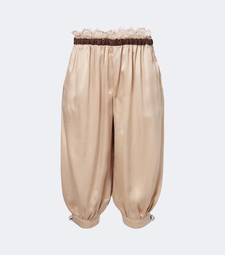 Leather-trimmed capri pants - Jacques Wei - Modalova