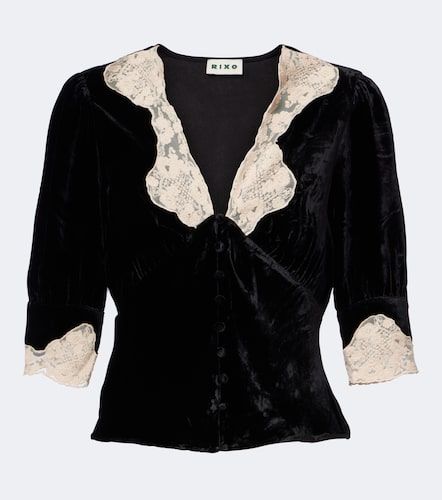 Top Amanda de terciopelo con encaje - Rixo - Modalova