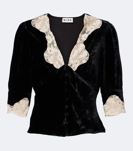 Top Amanda de terciopelo con encaje - Rixo - Modalova