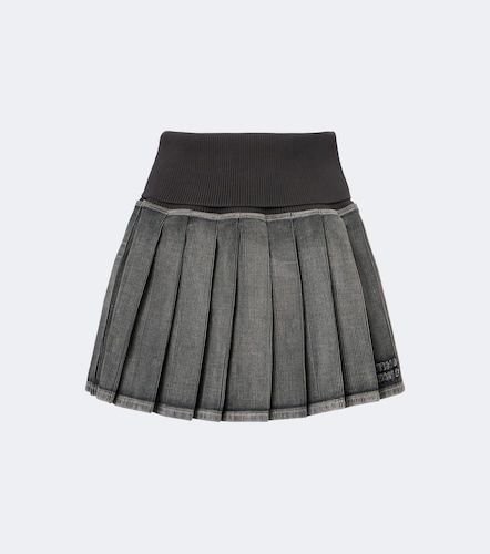 Minifalda de algodón plisada - Miu Miu - Modalova
