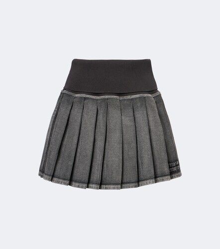 Minifalda de algodón plisada - Miu Miu - Modalova
