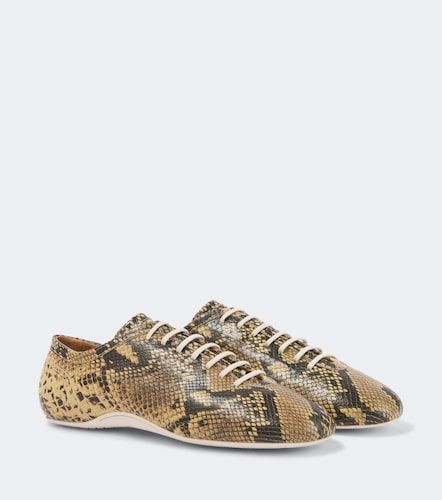 Snake-effect leather sneakers - Dries Van Noten - Modalova
