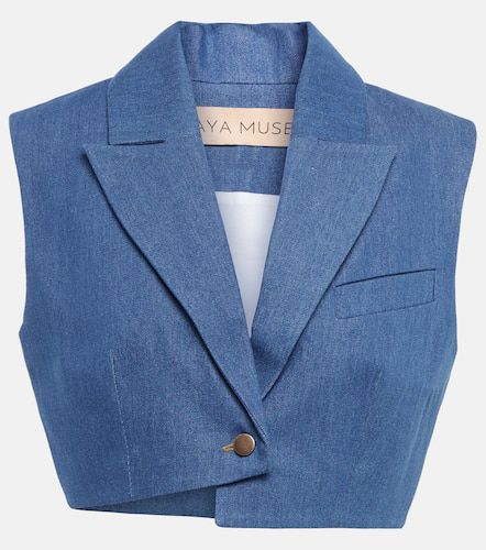 Aya Muse Ule cropped denim vest - Aya Muse - Modalova