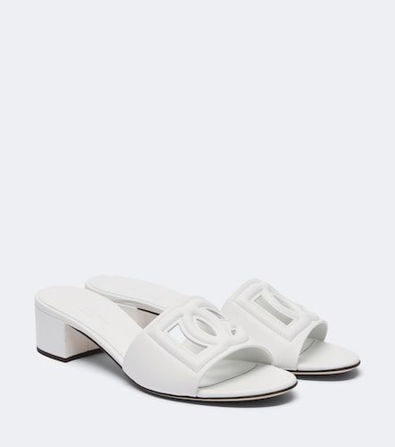 Dolce&Gabbana Mules de piel con DG - Dolce&Gabbana - Modalova