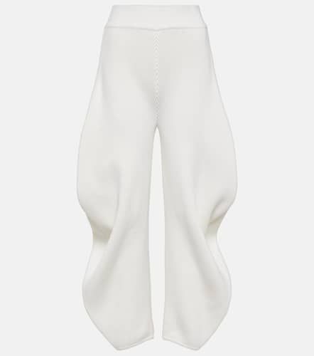 AlaÃ¯a High-rise knit barrel-leg pants - Alaia - Modalova