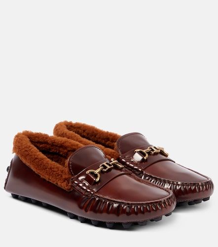 Mocassini in pelle con shearling - Tod's - Modalova