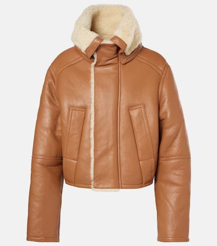 Jacke aus Leder mit Shearling - Victoria Beckham - Modalova