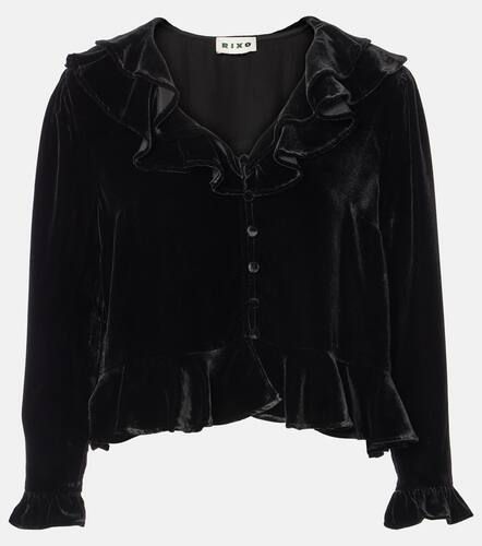 Rixo Atlas ruffled velvet blouse - Rixo - Modalova