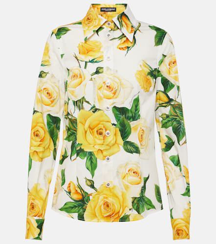 Camisa de popelín de algodón floral - Dolce&Gabbana - Modalova