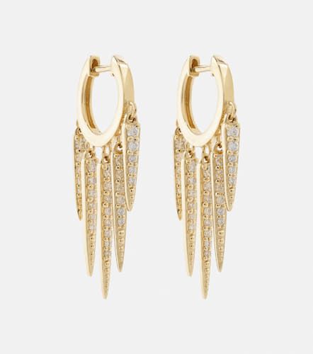 Fringe Huggie 14kt hoop earrings with diamonds - Sydney Evan - Modalova