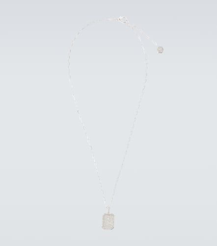 Kt white ID pendant necklace with pavÃ© diamonds - Shay Jewelry - Modalova