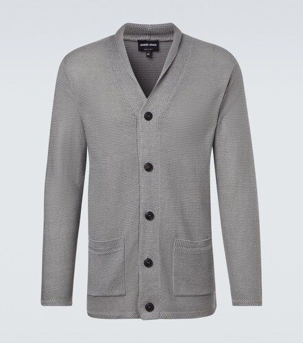 Cardigan in misto lino - Giorgio Armani - Modalova