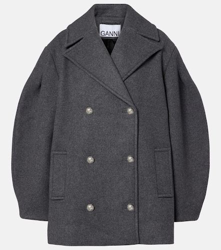 Ganni Oversized wool-blend peacoat - Ganni - Modalova