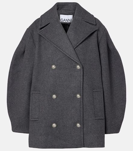 Ganni Oversized wool-blend peacoat - Ganni - Modalova