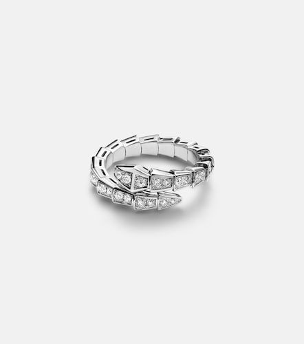 Serpenti Viper 18kt white gold ring with diamonds - Bvlgari - Modalova