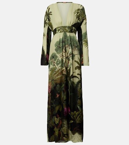 Vestido largo de seda estampado - Johanna Ortiz - Modalova