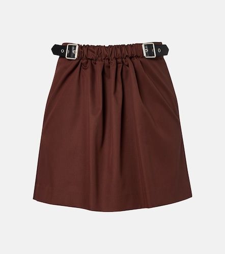 Minifalda de sarga de algodón y seda con cinturón - Loewe - Modalova