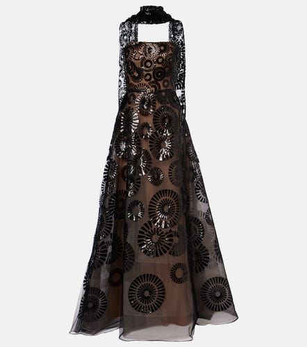 Scarf-detail sequined tulle gown - Elie Saab - Modalova