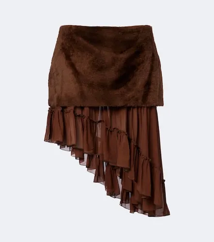Minirock aus Shearling und Chiffon - Jacques Wei - Modalova