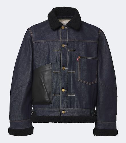 Sacai Jeansjacke mit Leder - Sacai - Modalova
