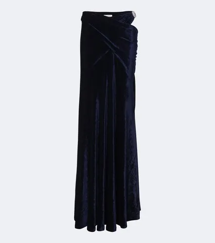 Draped embellished velvet maxi skirt - Rabanne - Modalova