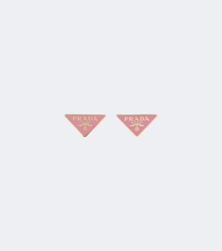 Prada Triangle enamel earrings - Prada - Modalova