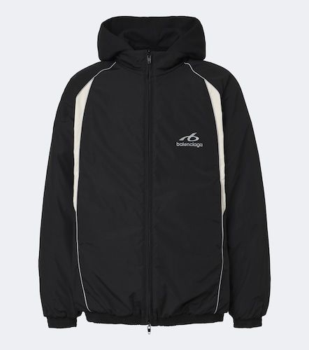 Giacca in cotone con cappuccio e logo - Balenciaga - Modalova
