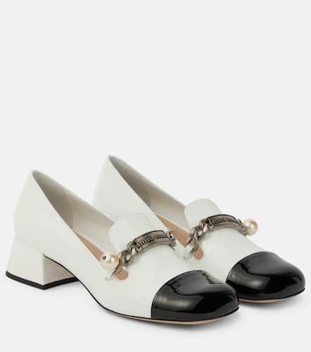 Verzierte Loafer-Pumps aus Lackleder - Miu Miu - Modalova