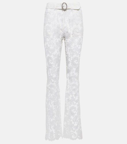 Floral high-rise lace pants - Alessandra Rich - Modalova