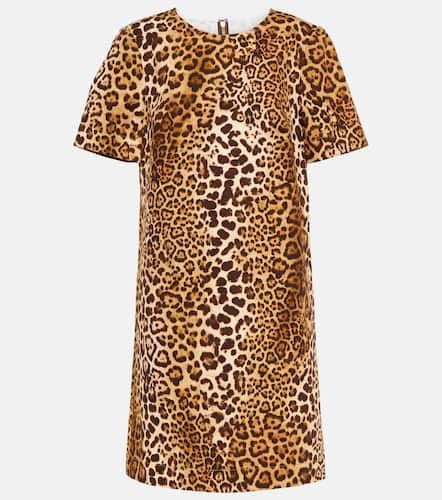 Leopard-print cotton-blend minidress - Carolina Herrera - Modalova