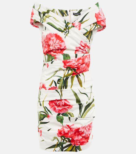 Floral cotton poplin minidress - Dolce&Gabbana - Modalova