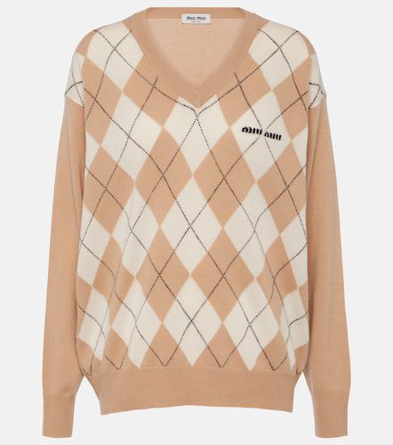 Miu Miu Argyle cashmere sweater - Miu Miu - Modalova