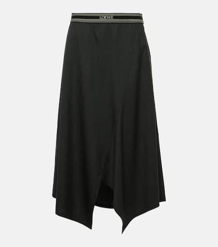 Loewe Asymmetric wool midi skirt - Loewe - Modalova