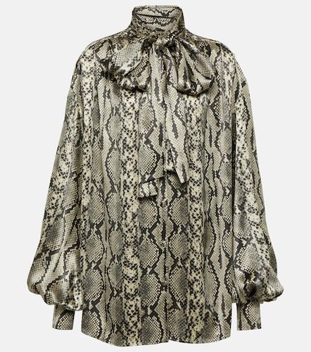 Blusa de seda estampada con lazada - Balmain - Modalova