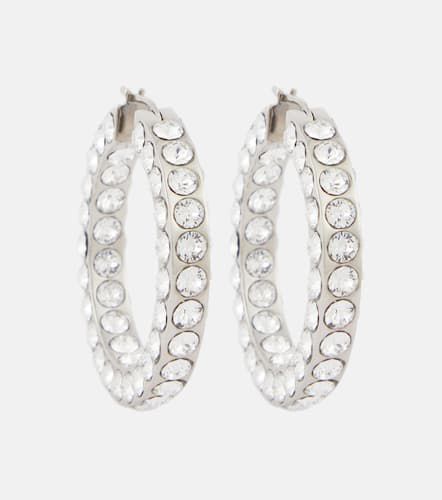Jahleel large crystal-embellished hoop earrings - Amina Muaddi - Modalova