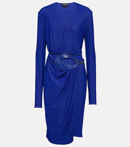 Tom Ford Leather-trimmed wrap dress - Tom Ford - Modalova