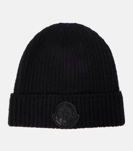 Moncler Logo wool-blend beanie - Moncler - Modalova